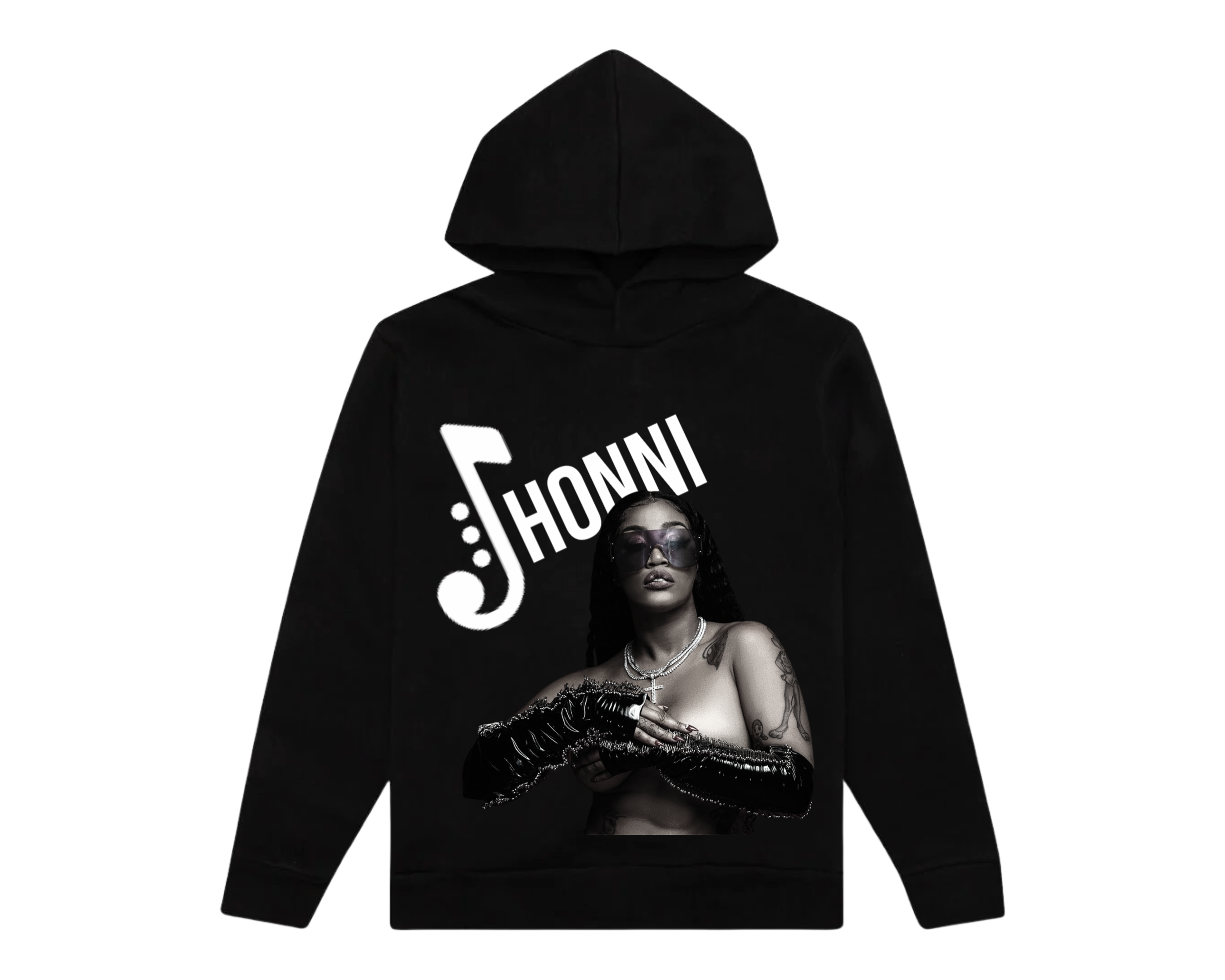 BLACK LACE HOODIE I AM JHONNI